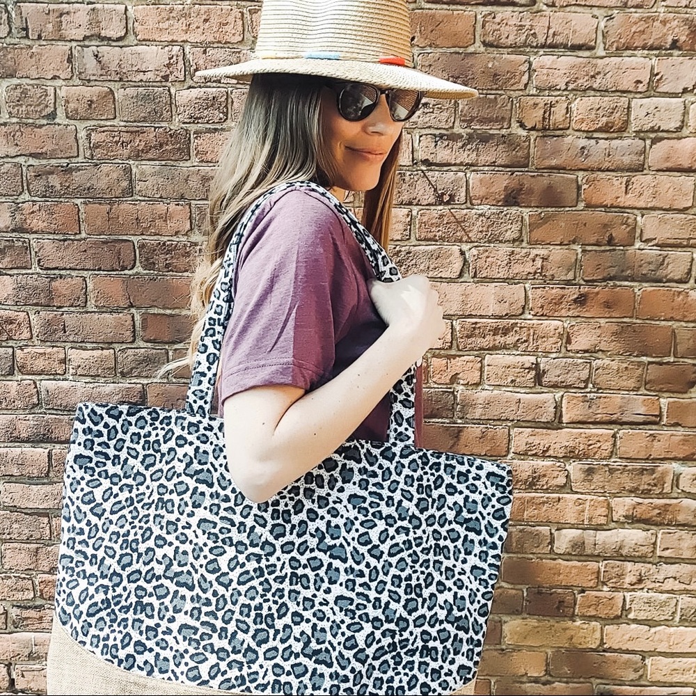 Black Animal Print Tote Bag